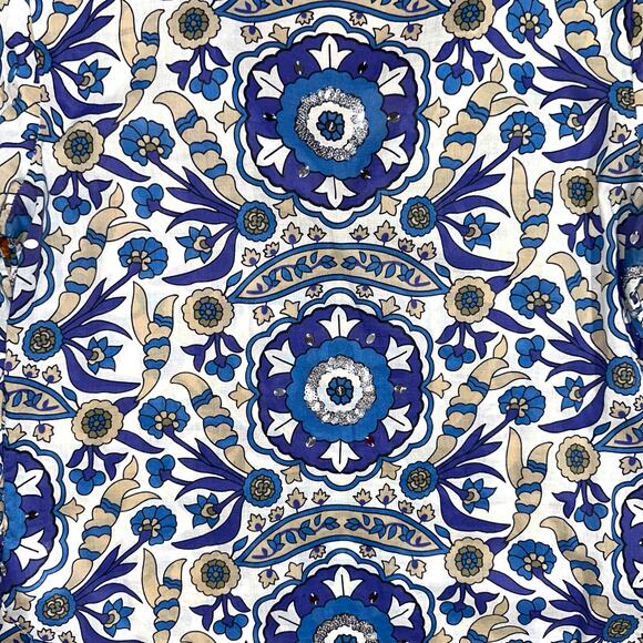 Tory Burch Stephanie Blue Alhambra Cotton Sequin Embellished Tunic Top Size 8 - Picture 5 of 16